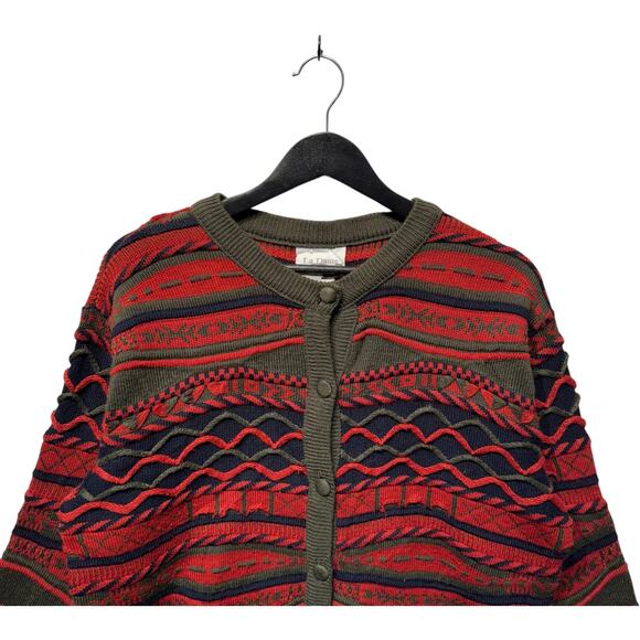 Vintage Women's La Dame 3D Patterned Cardigan Sweater M - Picture 2 of 7